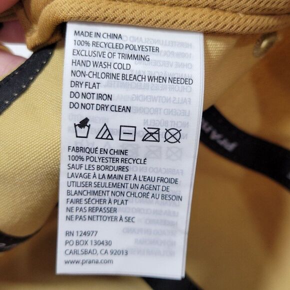 Prana Foothills Flat Brim Hat UPF 50 Tan Adjustable Unisex Logo Packable NEW - Picture 13 of 16